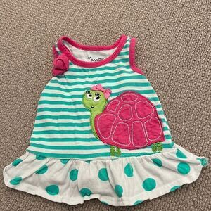 🍭4/$20 Nanette polka dot striped turtle tank for baby girl - 12 months